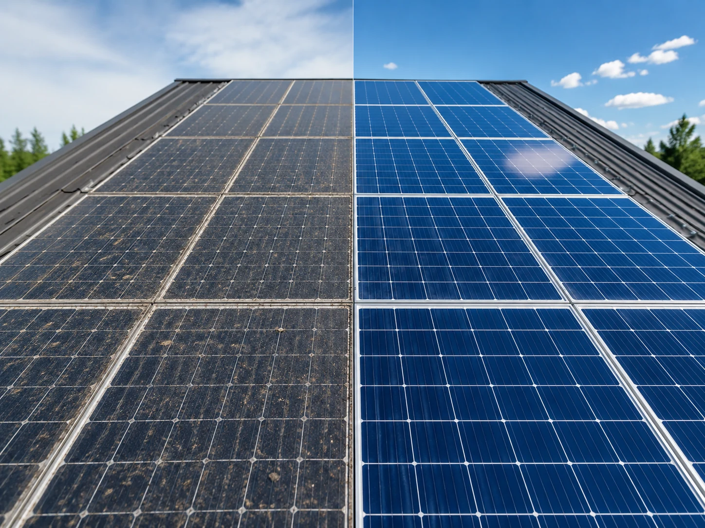 Comparaci&oacute;n antes y despu&eacute;s del mantenimiento solar